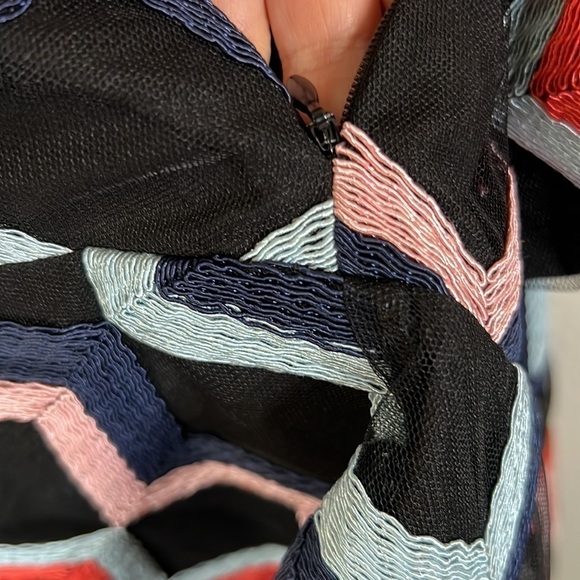 Parker Leona Zig Zag Halter Mini Dress Size 2 - Picture 13 of 15